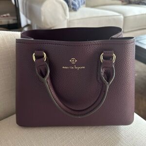 Nanette Lepore Purple Structured Tote with Gold Accents